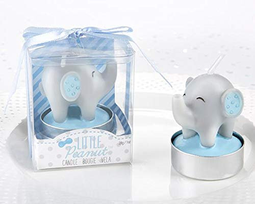Vasara Vela Bautizo Elefante en Caja de Regalo (Lote de 12 Azul) Detalles, regalos y recuerdos para Bautizos Invitados