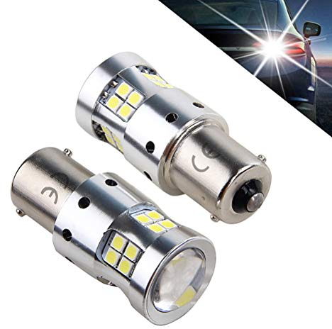 Bsxywa 1156 Ba15s P21w 1141 7506 1003 LED 12V 24V Car/Truck Bulbs, 8w 6000K White, Extremely Bright 1300 Lumens, Used for Backup-light, Tail light, Day Running Light, Rear Fog Lights. (2-Pack)