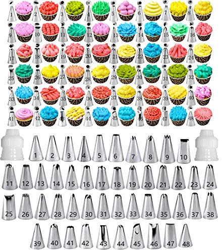 Cake Decorating Tips and Icing Piping Tips Coupler With 48pcs Piping Tips Instructions
