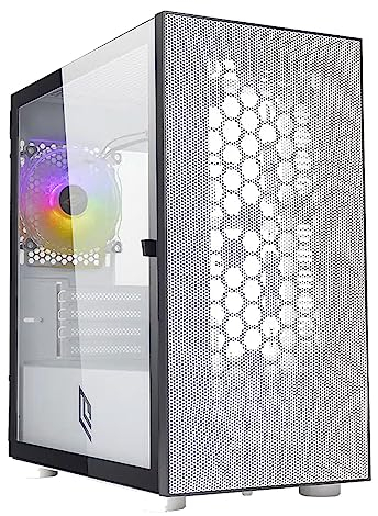 Noua Fobia L8 Bianco Case Micro ATX per PC Gaming Mini Tower 0.60MM SPCC Ventola LED ARGB Indirizzabile Frontale Mesh e Pannello Laterale in Vetro Temperato Chiusura Magnetica
