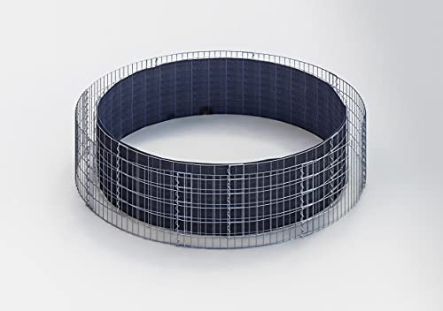 GABIONA - Plate-bande surélevée en gabion H x D : 50 x 232 cm - Abion rond en pierre comme panier à plantes pour le jardin - Mailles 5 x 10 cm