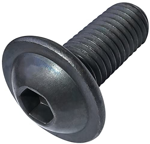 AERZETIX - C53437 - Satz von 5 Schrauben M10x25mm gewölbter kopf mit basis - sechseckiger abdruck/innensechskant - härte 10.9 - aus geschwärztem kohlenstoffstahl