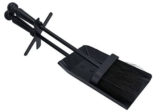 Kaminbesteck und Schaufel-Set, schwarzer Griff, Kamin-Zubehör, Kehrspaten
