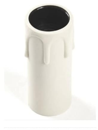 PZ 5 Portalampade Portalampada Finta Candela Anticata in Plastica Attacco E14 per Luce Lampadari .Altezza 65 m.(Bianco)