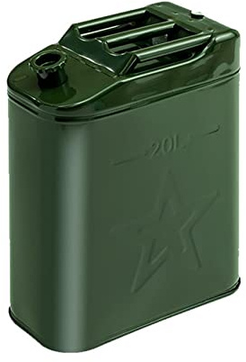 Mafatian Benzinkanister Benzinkanister Kraftstoffkanister Metall 10L/20L/30L, Olivgrün inkl. Ausgießer mit UN-Zulassung - Bauart geprüft