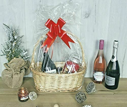 Marco Paul Create Your Own Gift DIY Hamper Baskets For Gifts Empty Large Basket With Handle Large Easter Basket Easter Egg Hunt Box Ideal for Storing Chocolate Eggs Candy Bread Baskets