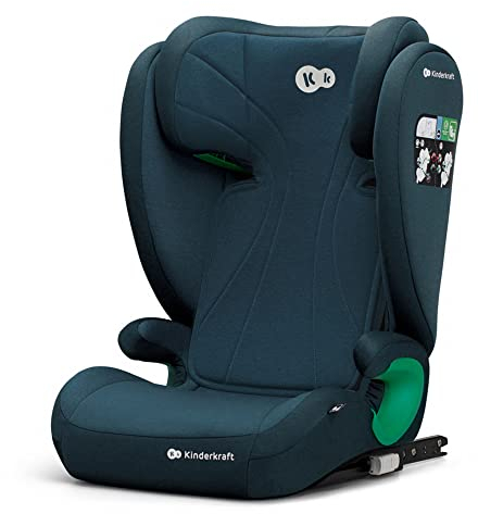 Kinderkraft JUNIOR FIX2 I-SIZE Seggiolino auto 15-36 kg, Gruppo 2-3, 100-150 cm, con Isofix, Poggiatesta regolabile, Sistemi di sicurezza, Leggero Facile da trasportare, Facile da pulire, Blu