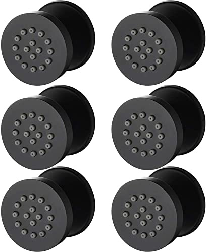 YRUIIA Seitenbrausen Dusche Schwarz Massagedüse 2 Zoll Runde Messing Seitenbrause Brause Einstellbar Seitenbrause Dusche Wandbrause Wanddüse Regenbrause Shower Dusche Jet,6 Packs