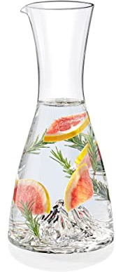 Wilmax Glas-Karaffe 1l | Für Wasser und Getränke | Wasserkaraffe ohne deckel | Schlanke Form | Glas Karaffen | Wasserflasche | Wasserkrug | Glasflasche | Schlanke Form | Elegante Verpackung |