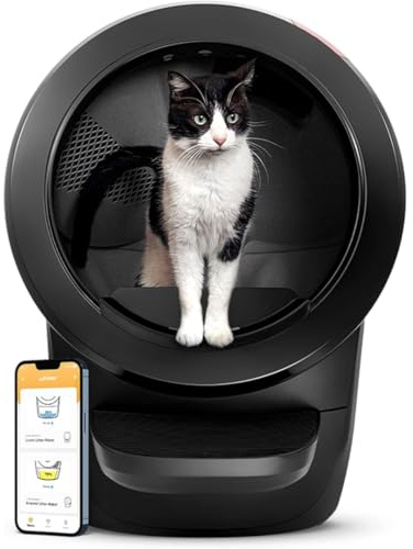 Litter-Robot 4 von Whisker, Schwarz - Automatische, selbstreinigende Katzentoilette, hilft Gerüche zu reduzieren, funktioniert mit jedem klumpenden Streu