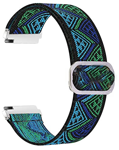 Blueshaweu Einstellbar Stoff Uhrenarmband, Weich und Dehnbar Elastizität Ersatzband für 18mm 20mm 22mm Uhr (18mm, Blauer Totem)