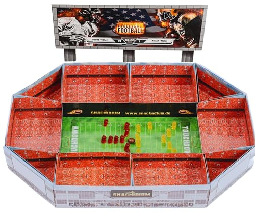 SNACKADIUM PRO - XXL SNACKSTADION für American Football Fans- Ready für Dein Gameday, Super Bowl, Geburtstag, Snackstadium passend zur NFL (Teamfarbe Rot)