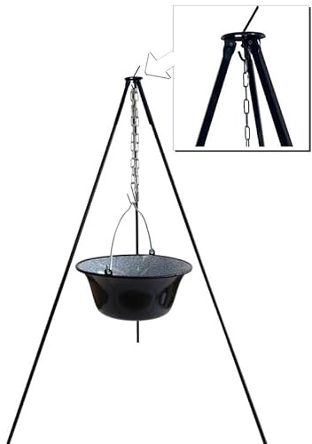 Dreibein mit Topf emailliert 10 Liter Gulaschkessel