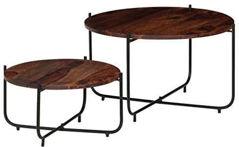 BUKSCYJS Couchtisch kleine Zimmer, Sofatisch, Wohnzimmertisch Couchtisch-Set 2-TLG. Massivholz 60 x 35 cmFür Wohnzimmer, Schlafzimmer, Büro, Eingang, Korridor