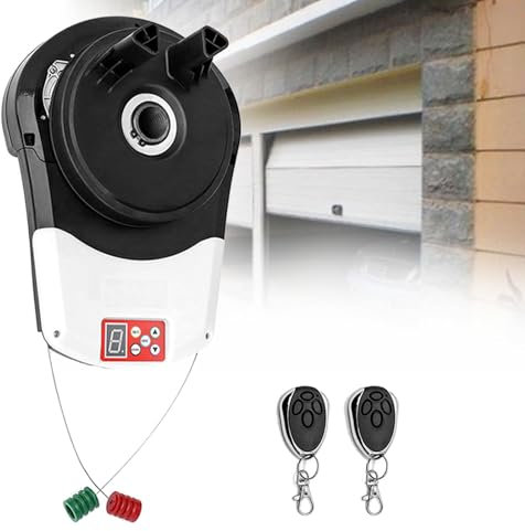 SACLMD Commerial Garage Roller Door Opener with 2 Remote,Roll Up Garage Door Opener,Auto Garage Roller Door,for Garage Warehouse Store Barn Farm,220V