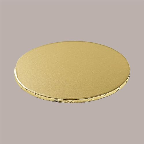 Lucgel Vassoio Sottotorta Oro Tondo Alto in Carta Rigida Ideale per Cake Design Riutilizzabile Dm 40-2 Pezzi