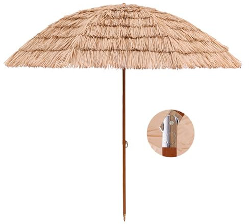 Parasol De Jardin Exterieur En Paille Anti Uv Parasol De Jardin Hawaii Imperméable Parasol Balcon Inclinable Parasol Plage Hauteur Réglable Avec Sac De Transport Pour Plage Cour Et Piscine(Size:160cm/