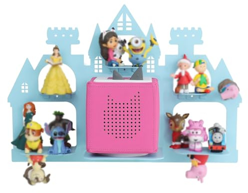 Raweao Klein Regal für Tonies, Magnetisch Waldregal fur Toniebox Wandhalterung, Metall Regal fur Tonie Figuren 15-25pcs, Kinderzimmer Aufbewahrung für Toniebox Starterset(43x30cm)