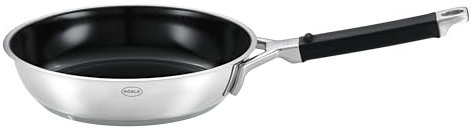 RÖSLE Padella ELEGANCE CeraPlus, antiaderente e robusta - Ø 28 cm, resistente al calore fino a 260 °C, rivestimento in ceramica, argento, acciaio inox 18/10, lavabile in lavastoviglie