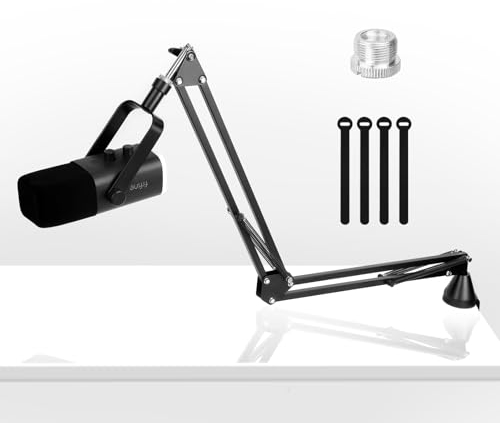 YOUSHARES-Low-Profile-Mic-Arm, Mikrofonarm kompatibel mit Fifine AM8, K688, HyperX QuadCast, Blue Yeti, MV7, SM7B, Razer Seiren Mini/Mini V3 und mehr, Stabiler Flexibler Boom Arm Mic Ständer