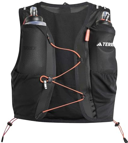 adidas Unisex Terrex TechrockTrail Running Vest 5 L, Black / White / Impact Orange, XS