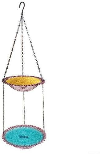 Vogelfutterstation mit einzigartigem doppellagigem Design und Badewannenfunktion für Gärten, bietet reichlich Platz zum einfachen Füttern von Vögeln (lila)