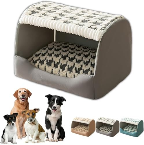 BESTXH Grau,XL, Doggocomfy Cozy HundehüTte, Doggocomfy Cozy House Hundebett, GemüTliches HundehüTtenbett, Doggocomfy Hundebett, HundehüTte Innen Mit Abnehmbarem Kissen
