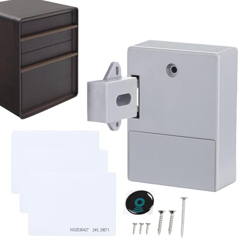 Acunny Cerradura de armario segura, cerradura electrónica para armario | Cerradura electrónica RFID para armario, cerradura magnética de cajón, cerradura de seguridad inteligente sin taladrar para la