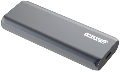 INOVU INBU3M2NS - Boîtier Externe USB 3.1 pour SSD M.2 PCIe SATA/NVMe - Gris - Aluminium - avec câble USB-C 10 gbit/s