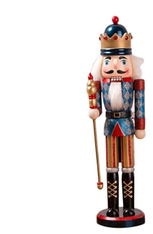Cascanueces en polvo con purpurina – Soldado cascanueces | Decoraciones de cascanueces | Muñeca cascanueces | Marioneta de 38 cm polvo brillante | Cascanueces de madera de soldados