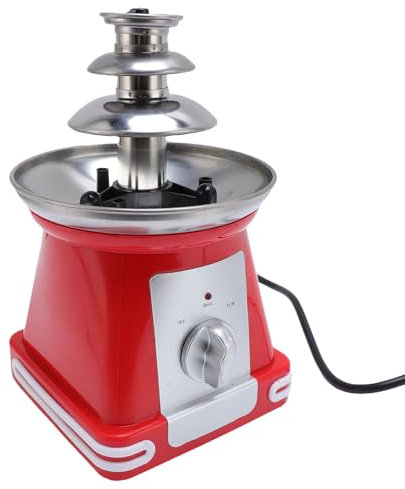 Mini Fontaine à Chocolat à 3 Niveaux, Machine à Fondue au Chocolat électrique en Acier Inoxydable avec 3 Réglages pour Fêtes, événements et Mariages, (Prise UE 220V)