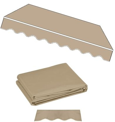 GFYHTN Markisenbespannung Ersatzstoff, Ersatztuch Für Einziehbare Klemmmarkise, 2.5/3/3.5/4/5m Terrasse Markise Canvas Sonnenschutz(Khaki,8x5ft/2.5x1.5m)
