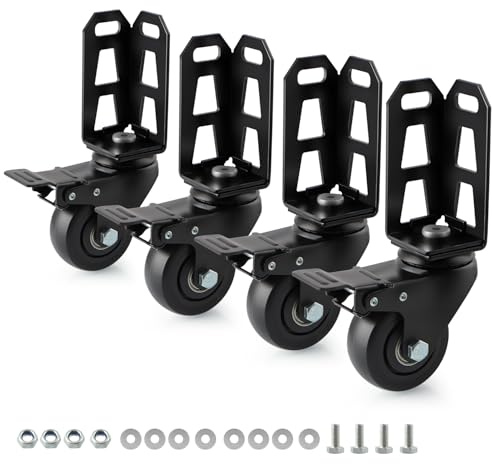 BIMUYI 75 mm große Lenkrollen mit Bremsen, 4 Stück, Zubehör für Regalregale, passend für schraubenlose, selbstsichernde Regalregale, Gesamtbelastbarkeit 453,6 kg