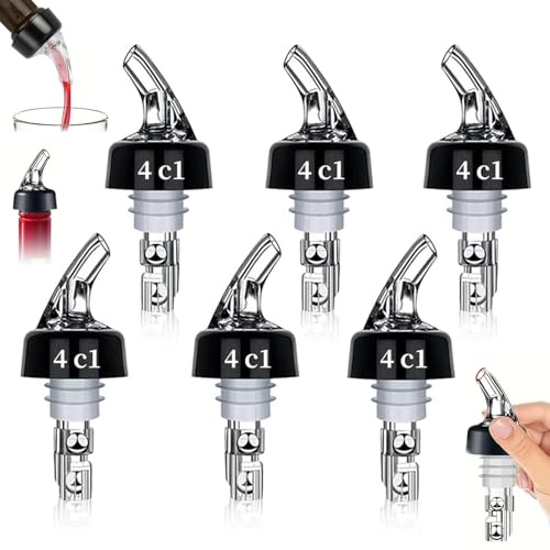 VAIGU:OA 6 Stück Flaschenausgießer - 40ml Dosierausgießer, Bar Portionierer, Spirituosen Dosierer, Automatische Messflaschenausgießer für Wine Cocktail Home Bar Getränke