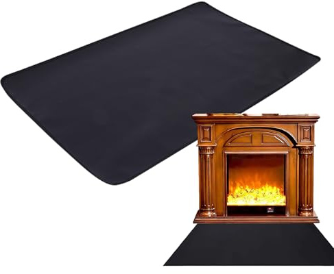 Fire Pit Mat, BBQ Heatproof Pad, Non-Slip Grilling Blanket, Fire-Resistant Ground Protector, Outdoor Safety Shield for Camping Kitchen Deck Garden Campfire Outside Use, Black