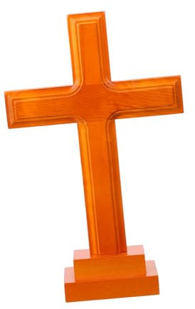FUNOMOCYA Decorazione a Croce in Legno di Pino Marrone per Decorazione Casa e Compleanno, Ornamento Religioso Semplice e Creativo Dettagli Delicati