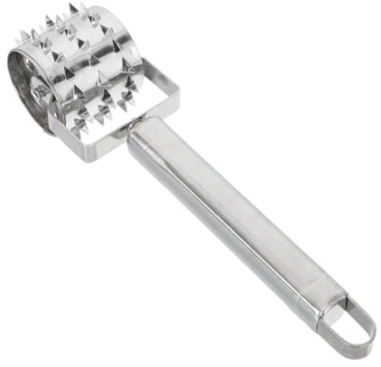 Didiseaon Stainless Steel Meat Tenderizer Roller with Safety Handle Portable Kitchen Gadget for Softening Steak Beef Flattening Hammer Cooking Tool