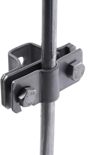 HausHeld® Runddraht-Halter V4A Edelstahl | 50×20 mm inkl. 2x M6×16 | Halterung für Runddraht Ø 8–10 mm | Blitzschutz & Erdung | Befestigung an Wand/Konstruktion | Potentialausgleich