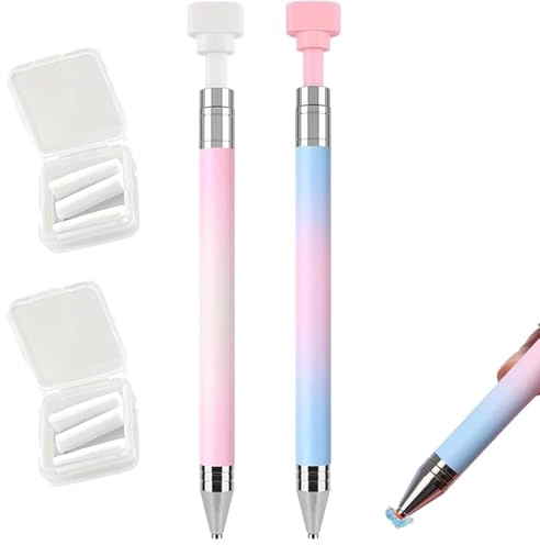 GUSHE 2 Stück Upgrade Automatic Refillable Wax Pen,Automatisch nachfüllbarer Wachsstift,Diamantkunst Stifte mit Wachs,Wachsmalkstift für Diamond Art,Diamant-Kunst-Zubehör für DIY Nagelkunst Handwerk