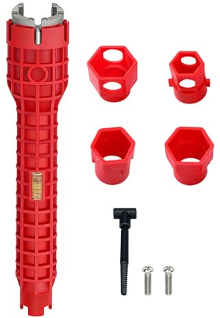 Xkqjlp 14 in 1 Faucet Wrench Tool Tap Wrench Plumbers Wrench Multi-Functional Tap Spanner for Tight Space Sink Spanner for Sink for Easy Home Plumbing Repair and Narrow Space Operation
