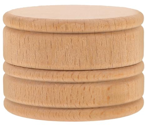 BESPORTBLE Caja Redonda de Madera de Haya para Guardar Dientes de Leche de Ñiño Diámetro 5 CM X Altura 35 CM Organizador Infantil Portátil para Conservar Recuerdos del Primer Diente