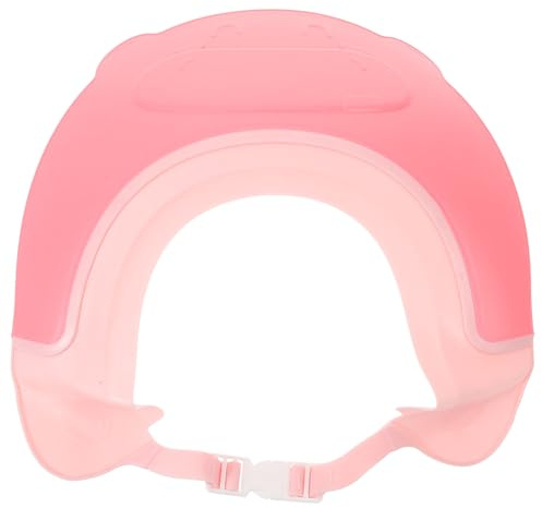 OSOLADY Cuffia da Doccia in Silicone Regolabile, Protezione Orecchie e Occhi, Visiera da Bagno per Ragazzo Ragazza e Piccoli, Cappello Lavaggio Chioma Corona Rosa