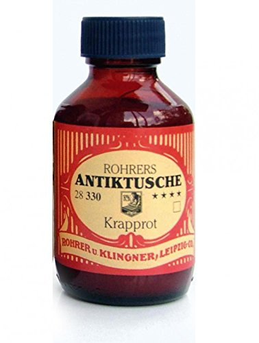 ROHRERS Antiktusche, Krapprot, 100 ml Glasflakon