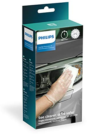 Philips Headlight Restoration Kit with UV protection - Complete Kit to restore headlight lenses