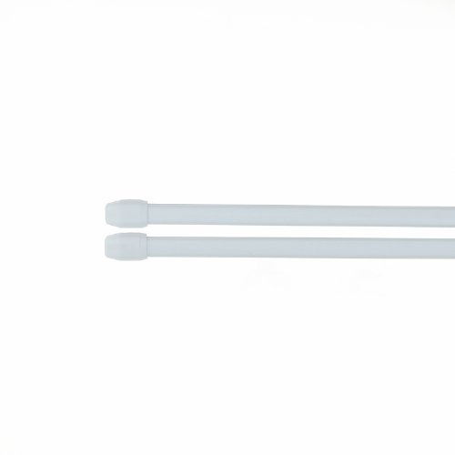 Luance - Lot de 2 tringles extensibles ovales blanc - Taille L 40 a 60 cm