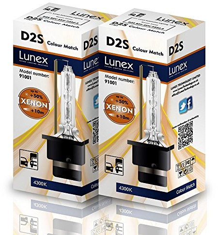 Lunex D2S Scheinwerfer Lampe Xenon Ersatz Glühbirne, 4300 K, Set