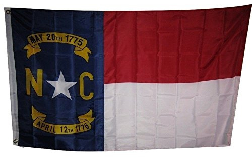 3X5 State Of North Carolina Double Sided 2Ply Flag House (Emblem Double Sided)