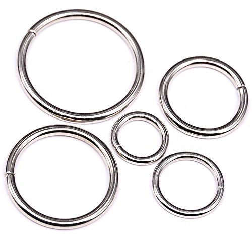 Swpeet 50 st silverblandade O-ringar i metall för hårdvaruväskor ring hand gör-det-själv-tillbehör – 15 mm, 19 mm, 25 mm, 32 mm, 38 mm