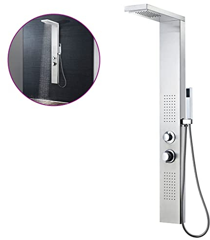 vidaXL Duschpaneel Edelstahl Stahl Viereckig Regendusche Duscharmatur Duschset
