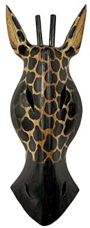 Woru Maske Giraffe, wahlweise 30 cm oder 50 cm Länge, Holz-Maske aus Bali, Wandmaske (30 cm)